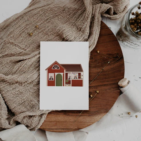 Postkarte Haus - Schweden Skandinavien