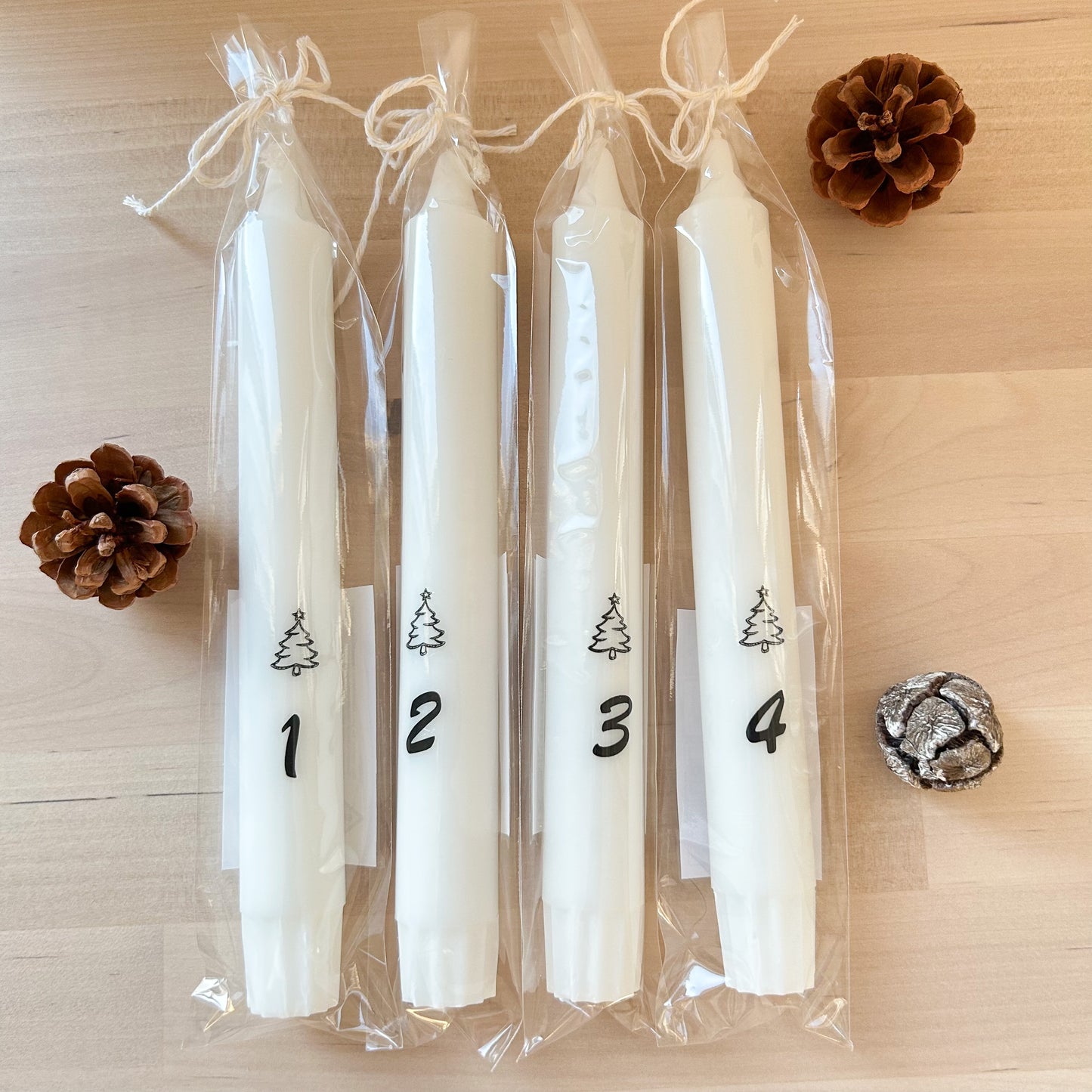 Kerzenhalter mit Adventskerzen - Set
