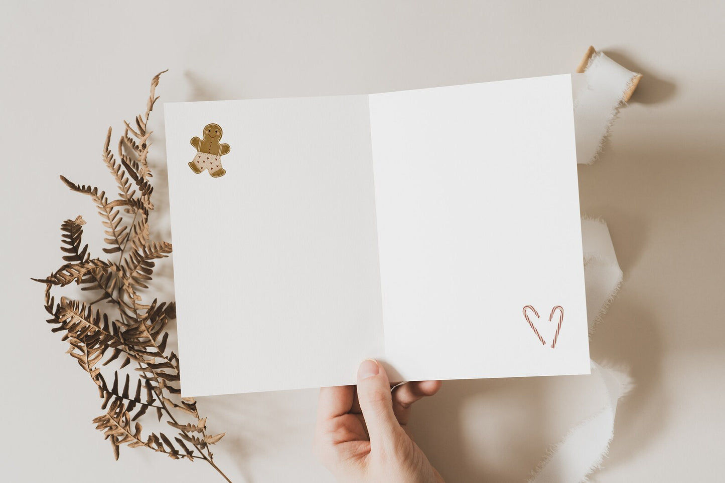 Weihnachtskarte Lebkuchen & Zuckerstange