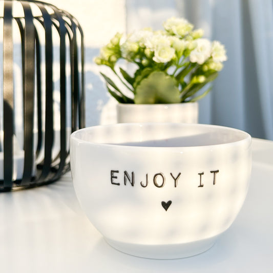 Dip Schale Porzellan "enjoy it"