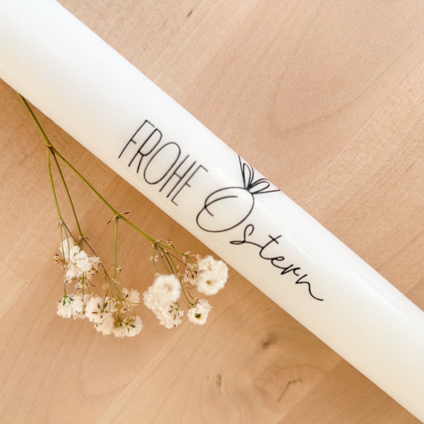 Osterkerze „Frohe Ostern“ Hasenohren