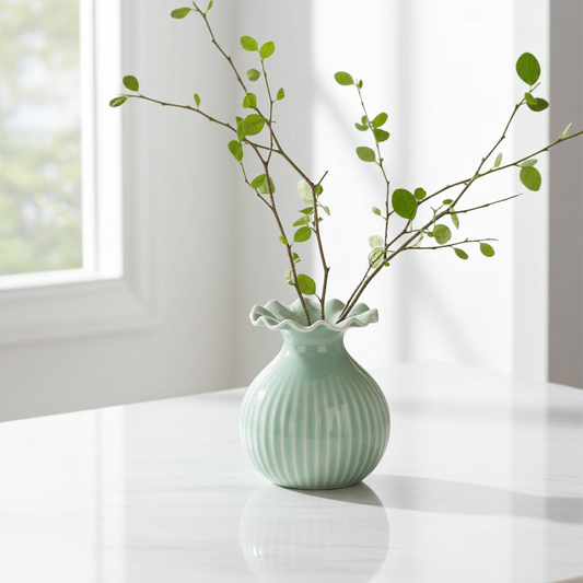 Vase Pastell mit Wellenrand in 3 Farben erhältlich