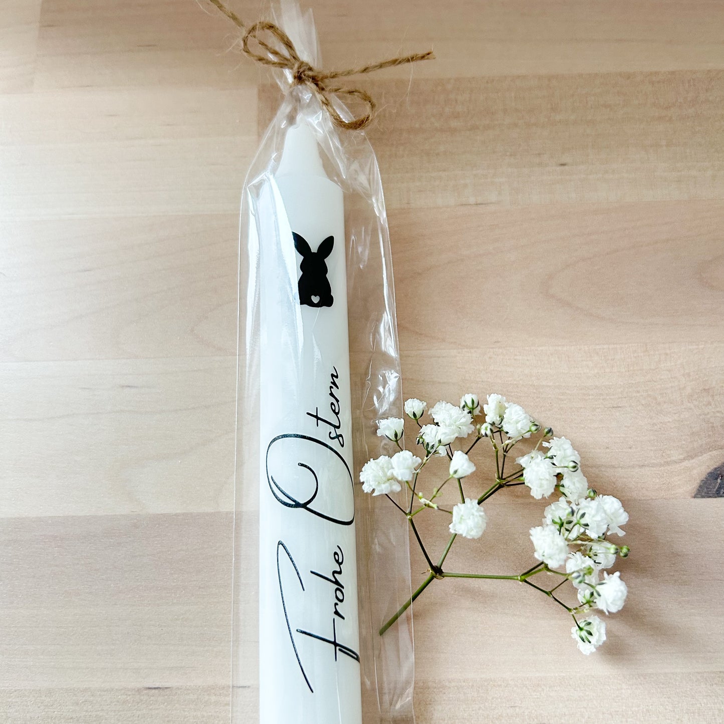 Kerze "frohe Ostern" schwarzer Hase