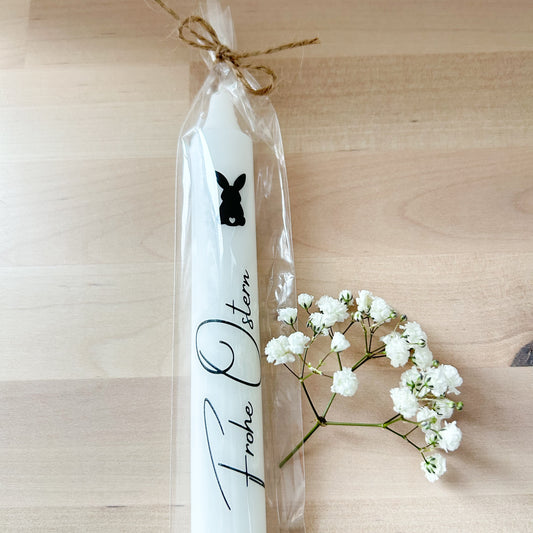 Kerze "frohe Ostern" schwarzer Hase