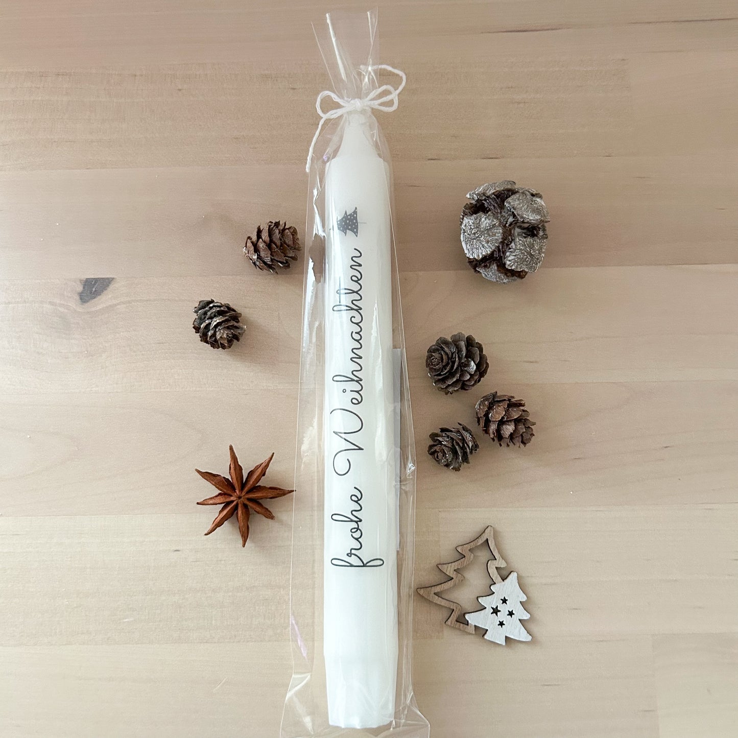 Weihnachtskerze "frohe Weihnachten"