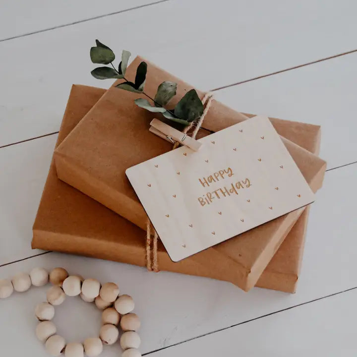Holzkarte "Happy Birthday"