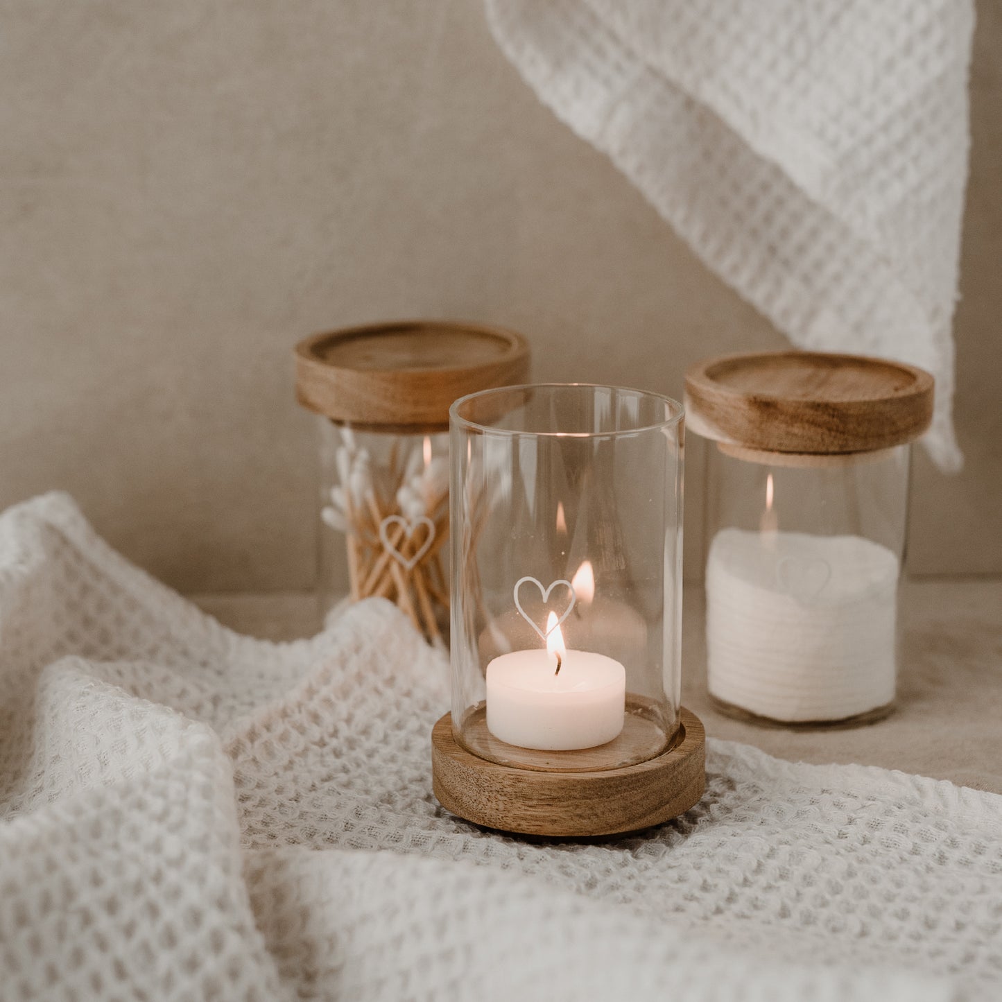 Mini Vorratsglas "Herz weiß"