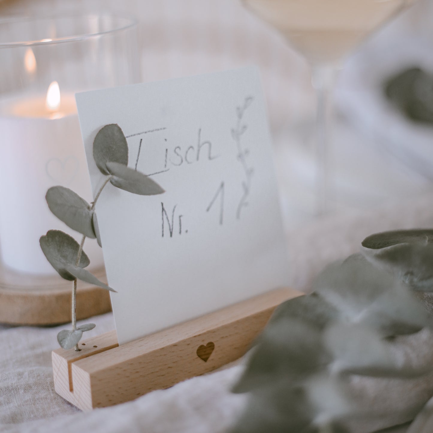 Karten- und Blumenhalter 2er Set Herz
