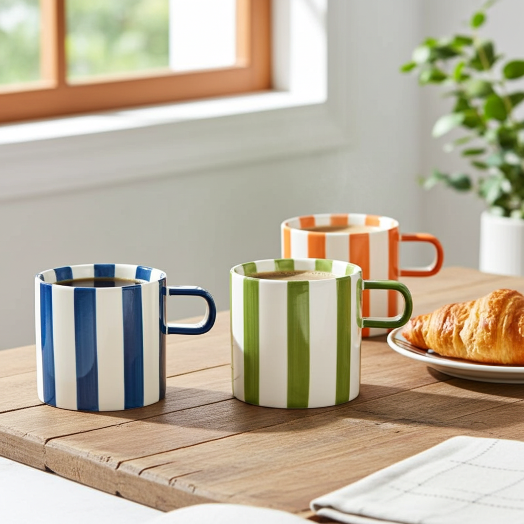 Becher im Streifentrend