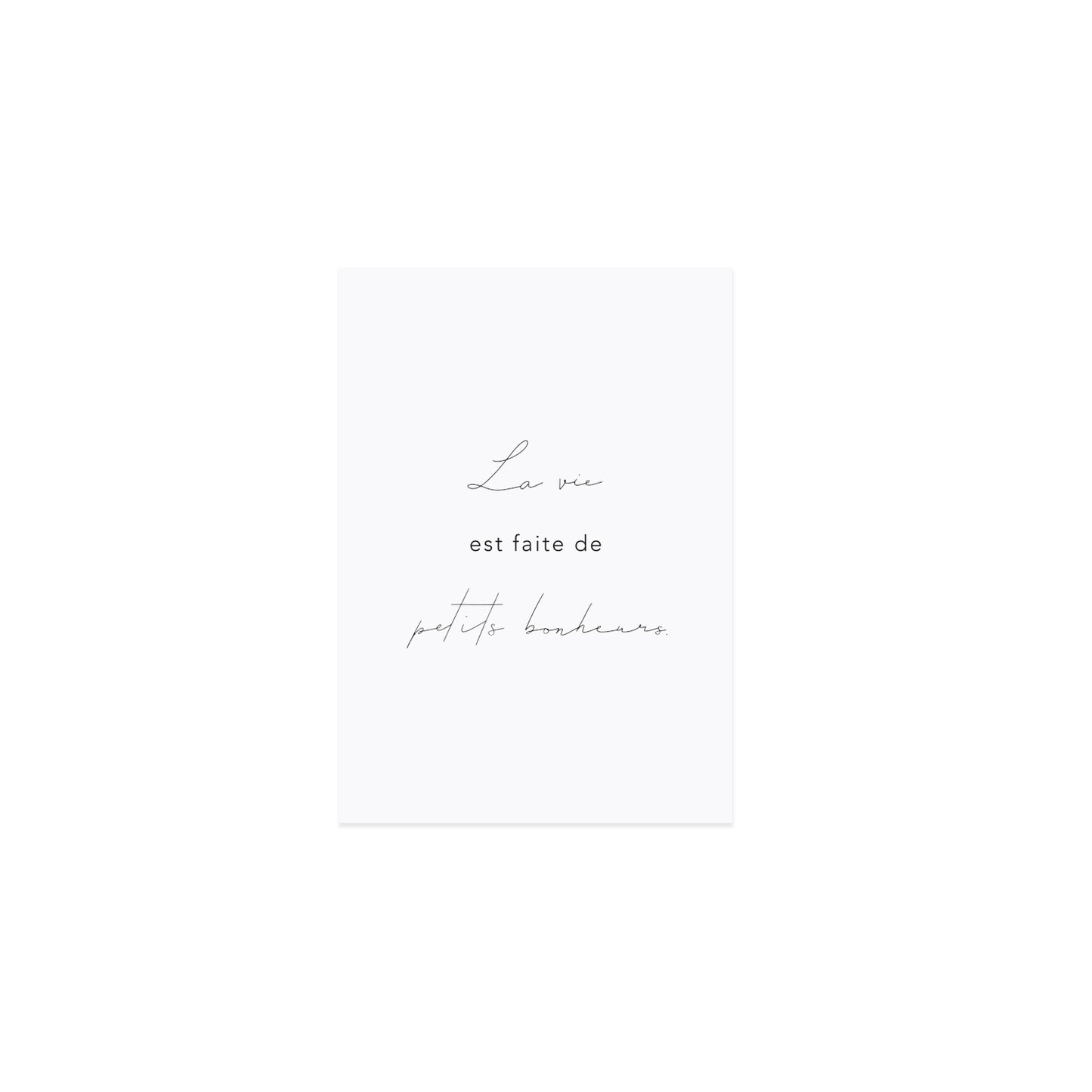 Spruchkarte "La vie"