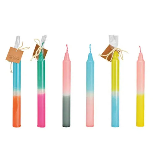Dip-DYE Kerzen 6-fach Pastell