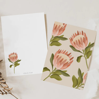 Postkarte Blume - Protea