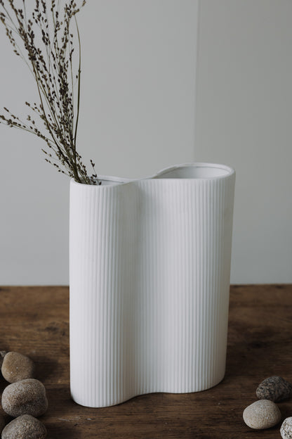 Doppelvase Bunn Weiß