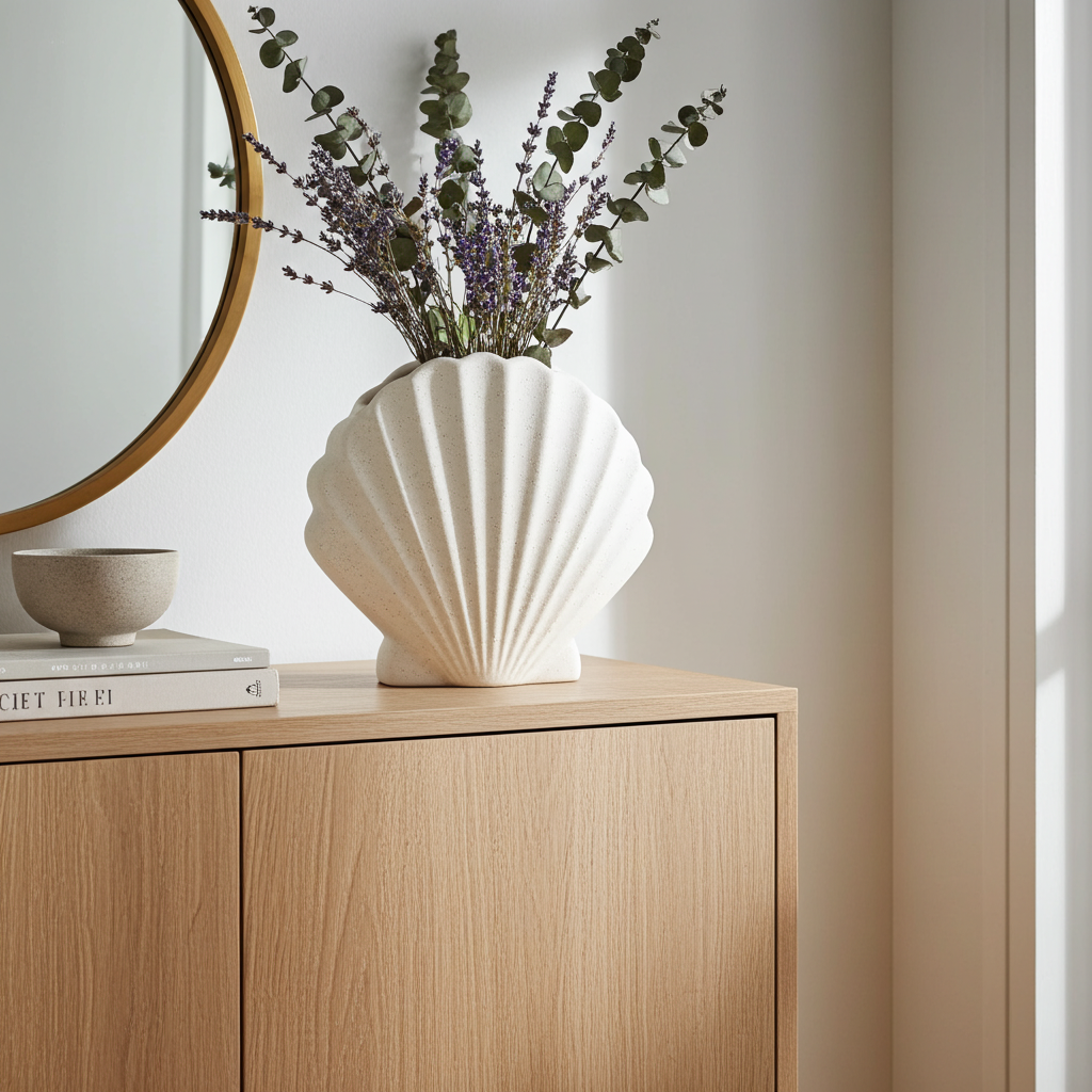Vase Muschel Sand Finish