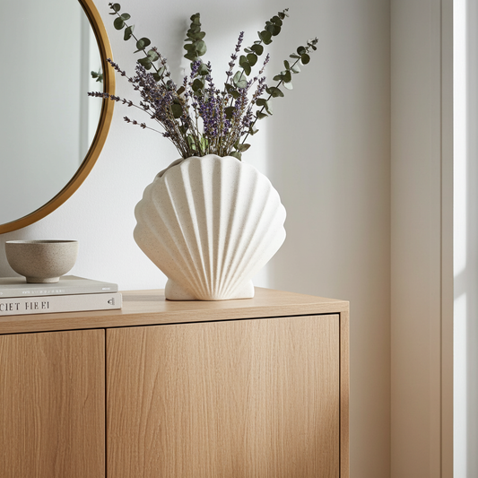 Vase Muschel Sand Finish