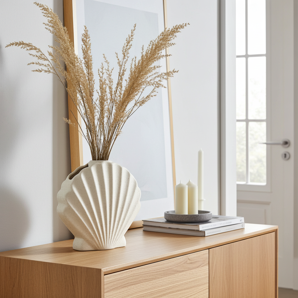 Vase Muschel Sand Finish