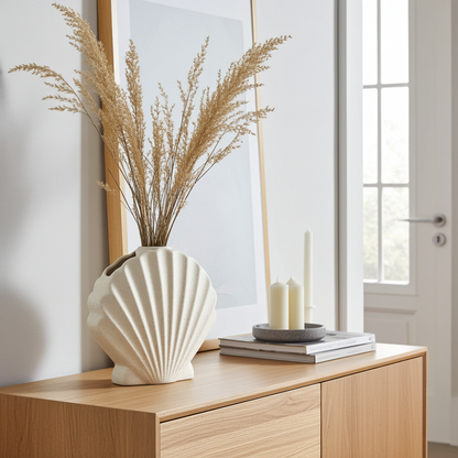 Vase Muschel Sand Finish