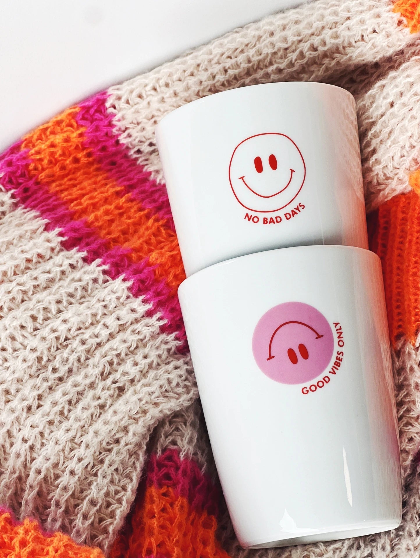 Becher Smiley rot "no bad days"