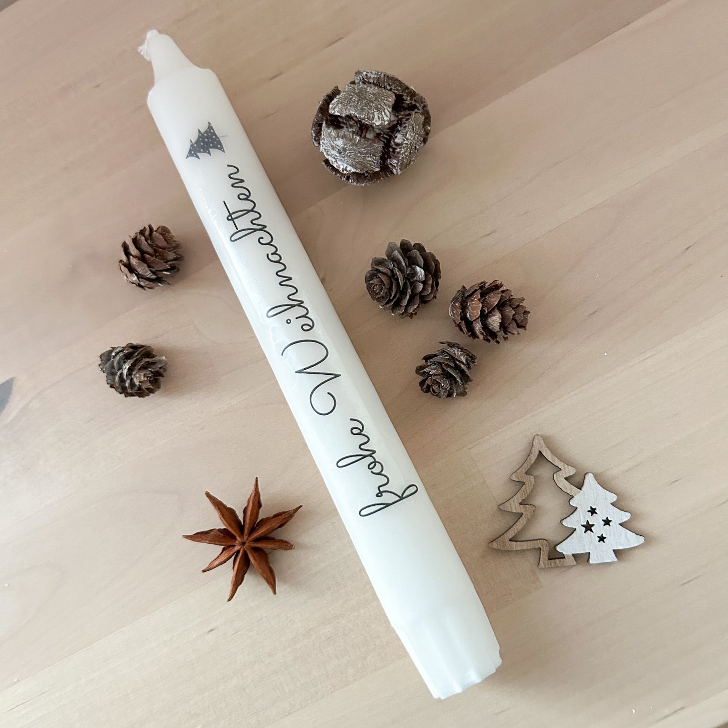 Weihnachtskerze "frohe Weihnachten"