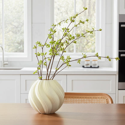 Vase gedreht aus Glas/Weiß