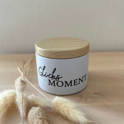 Kerze im Gefäß „Glücksmoment“