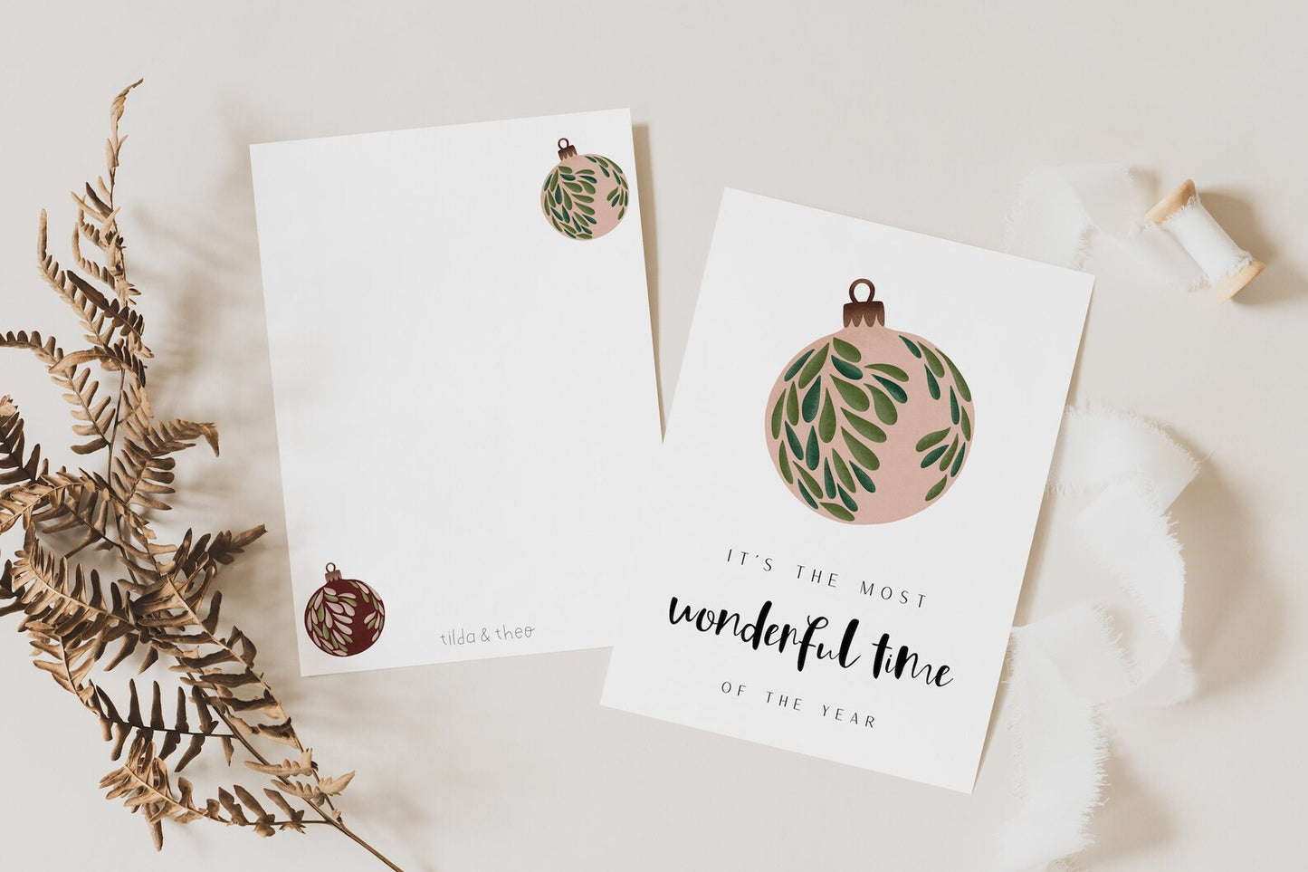 Weihnachtskarte Christbaumkugel