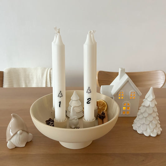 Kerzenhalter beige Keramik