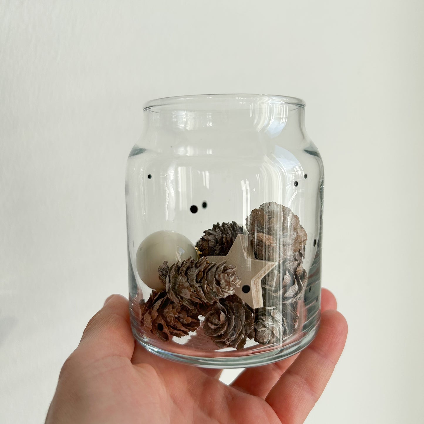 Vase aus Glas klein Punkte