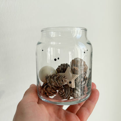 Vase aus Glas klein Punkte