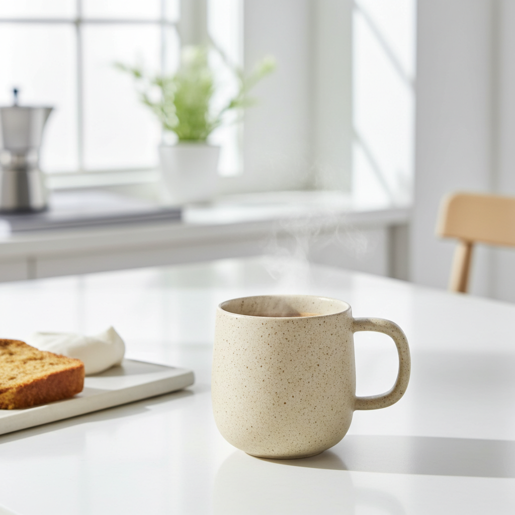 Becher Nabbo Sand aus glasierter Keramik