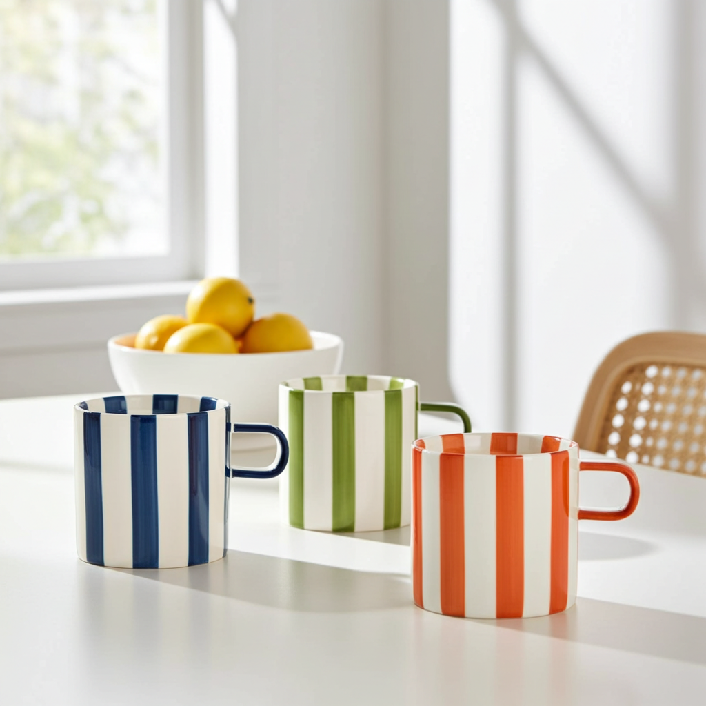 Becher im Streifentrend