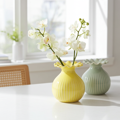 Vase Pastell mit Wellenrand in 3 Farben erhältlich
