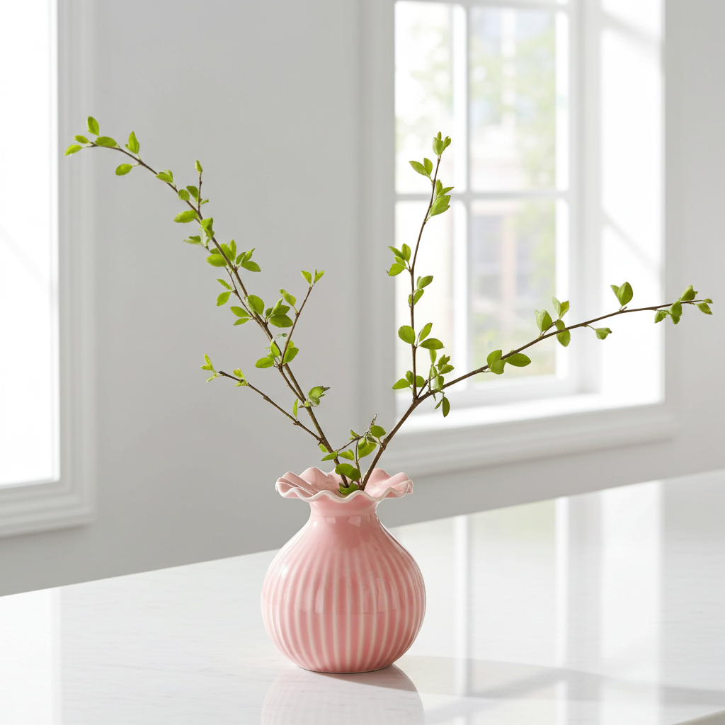 Vase Pastell mit Wellenrand in 3 Farben erhältlich