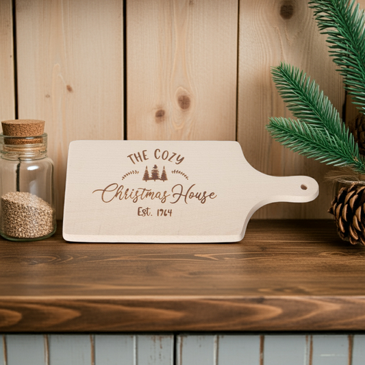 Holzbrett Farmer "the cozy Christmas house"