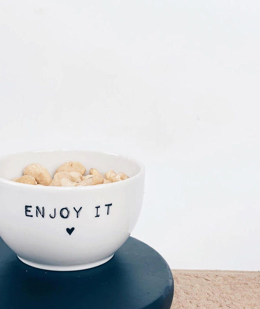 Dip Schale Porzellan "enjoy it"