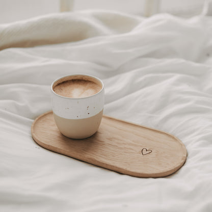 Tablett Herz aus Eiche