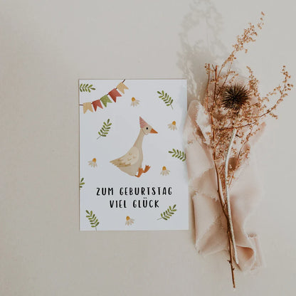 Postkarte "zum Geburtstag viel Glück"