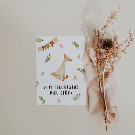 Postkarte "zum Geburtstag viel Glück"