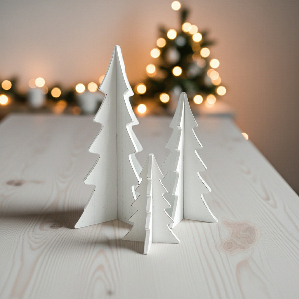 Dekoaufsteller Ceti Weiß 3tlg.