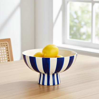 Deko Schale blau gestreift