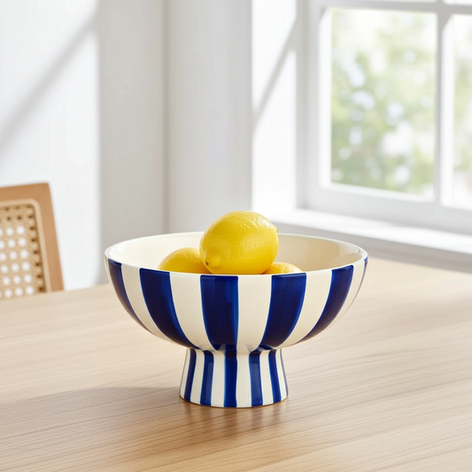 Deko Schale blau gestreift