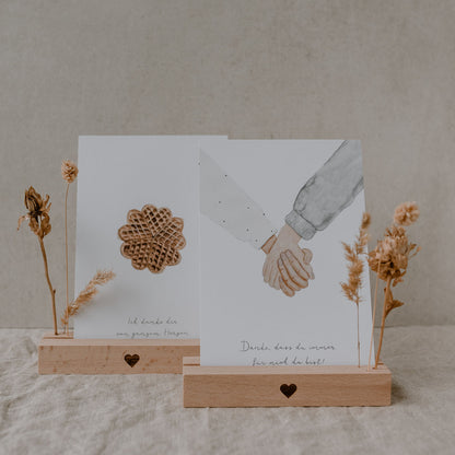 Karten- und Blumenhalter 2er Set Herz
